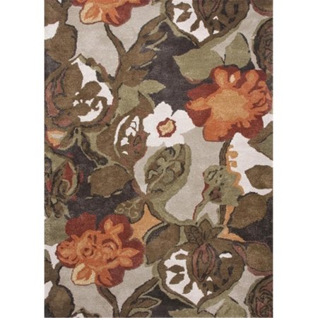 JAIPUR RUGS Hand-Tufted Floral Pattern Wool- Art Silk brown-Orange Rug - BL12 RUG113489